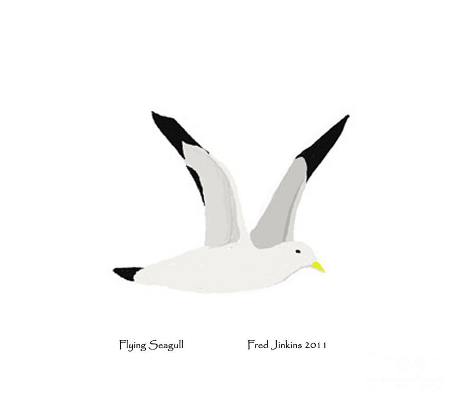 900x791 Flying Seagull Painting - Flying Seagull Drawing