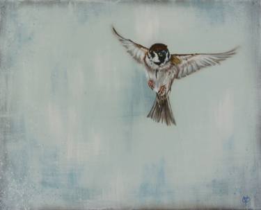 375x303 Flying Sparrow Paintings For Sale Saatchi Art - Flying Sparrow Drawing