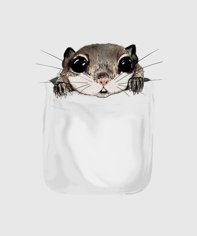 750x900 Flying Squirrel In My Pocket White Drawing - Flying Squirrel Drawing