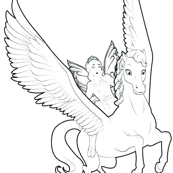 600x600 Pictures Of Unicorns To Color Picture Easy Unicorn Coloring - Flying Unicorn Drawing