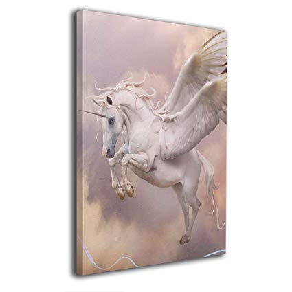 425x425 Baerg Flying Unicorn Drawing Frameless Decorative - Flying Unicorn Drawing
