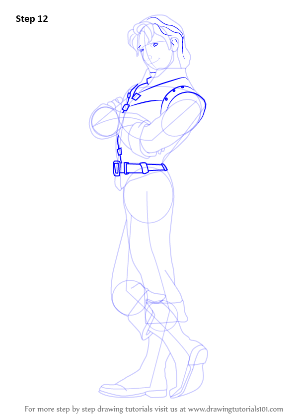 596x843 learn how to draw flynn rider from tangled - Flynn Rider Drawing