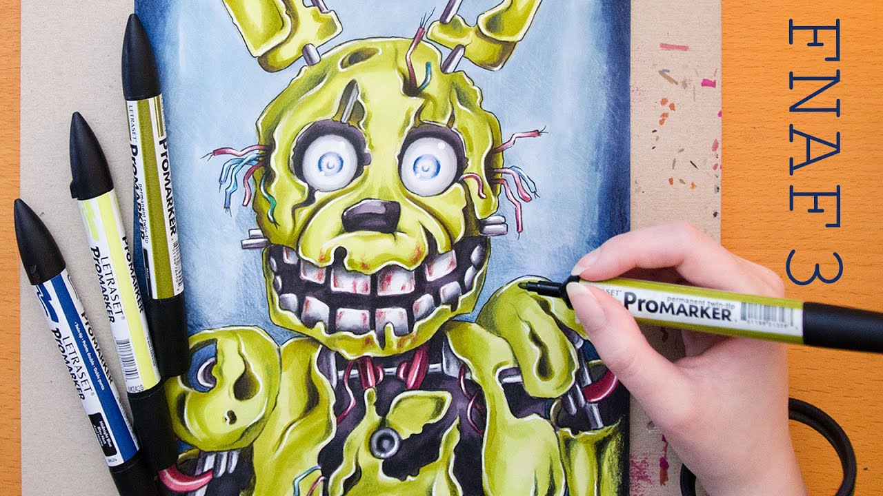 1280x720 speed drawing springtrap - Fnaf 3 Drawings