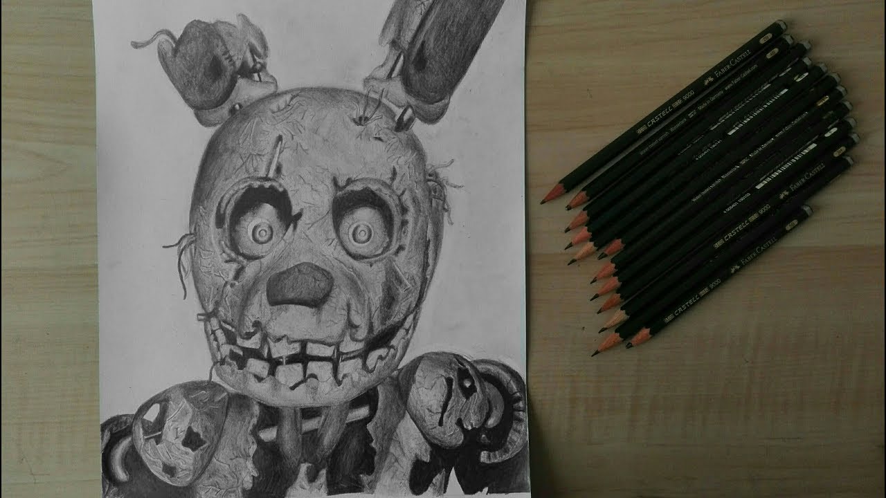 1280x720 speed drawing springtrap - Fnaf 3 Drawings