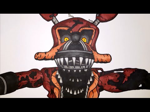 480x360 how to draw nightmare foxy from fnaf step - Fnaf 4 Drawings