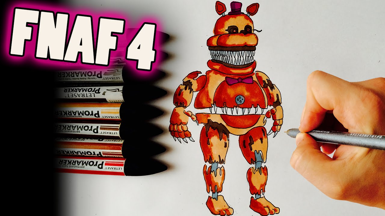 1280x720 how to draw nightmare fredbear from fnaf easy step - Fnaf 4 Drawings