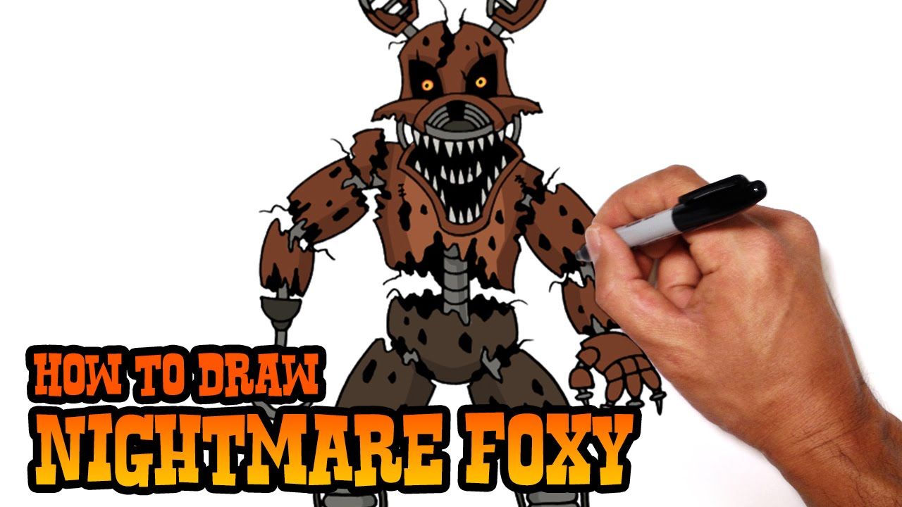 1280x720 How To Draw Nightmare Foxy - Fnaf 4 Drawings