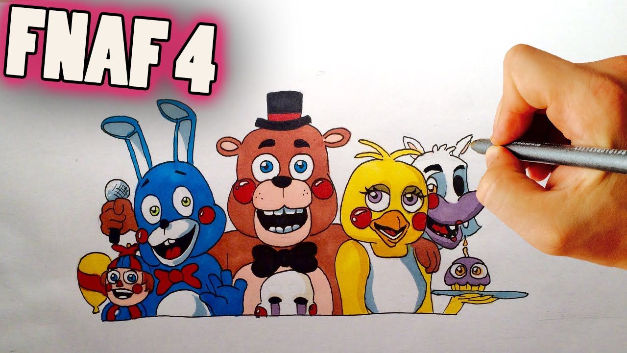 1280x720 how to draw freddy fazbear's pizza from fnaf five nights - Fnaf 4 Drawings