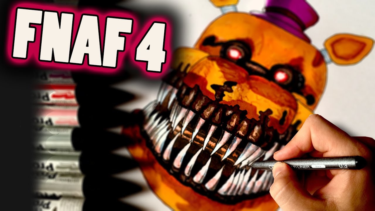 1280x720 nightmare fredbear fnaf how to draw - Fnaf 4 Drawings