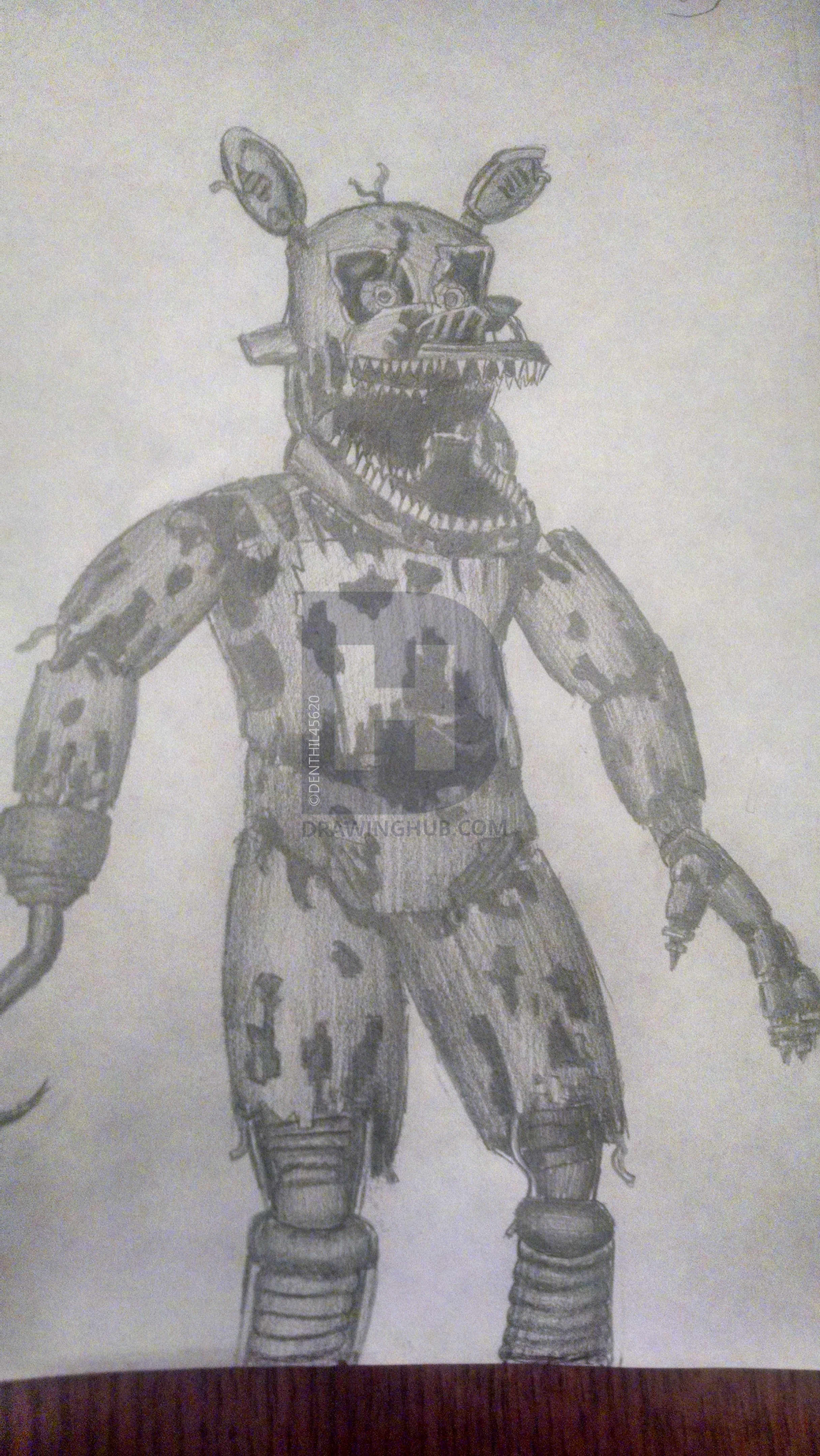 2432x4320 Nightmare Foxy - Fnaf 4 Drawings
