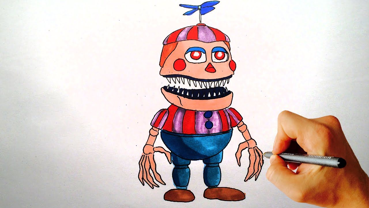 1280x720 how to draw nightmare balloon boy from fnaf halloween edition - Fnaf 4 Drawings