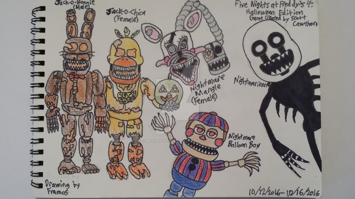 1191x670 fnaf halloween edition drawing - Fnaf 4 Drawings