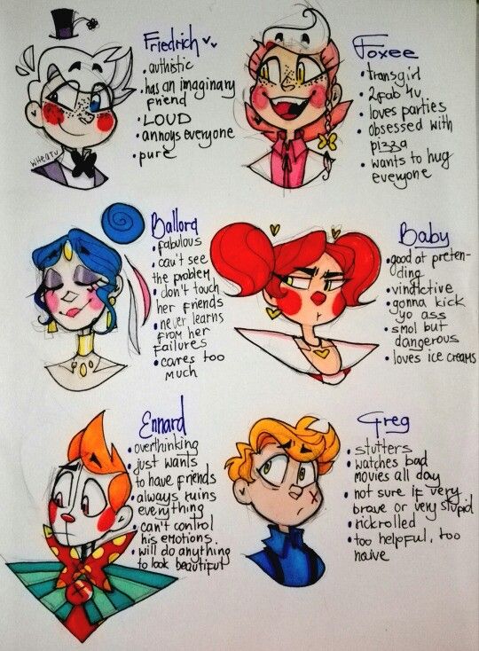 540x734 fnaf sister location characters - Fnaf Characters Drawings