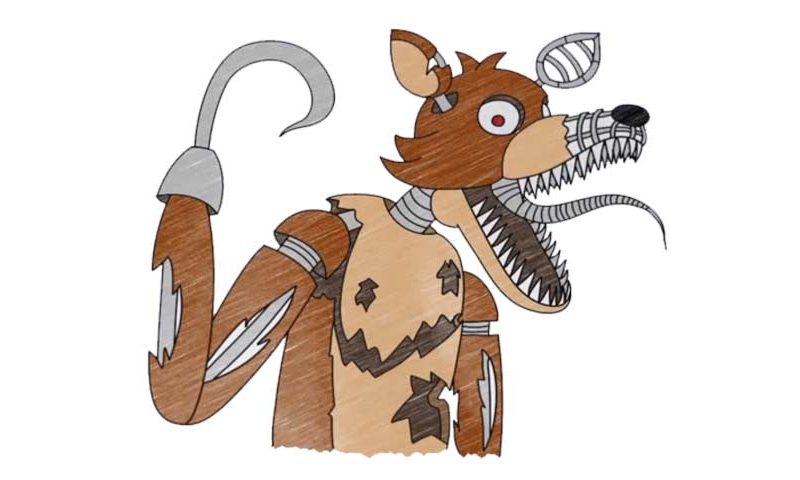 800x480 How To Draw Nightmare Foxy - Fnaf Characters Drawings
