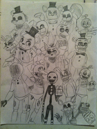 320x428 I Just Drew Every Five Nights At Freddy's Character Ever - Fnaf Characters Drawings