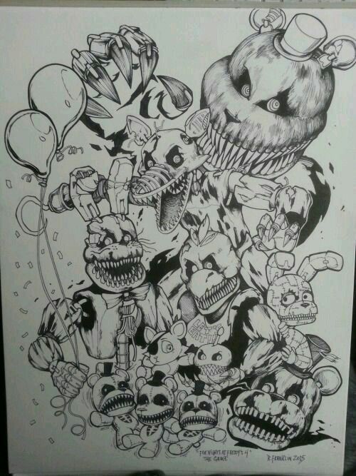 500x667 fnaf, fnaf drawings, five night - Fnaf Drawing Games