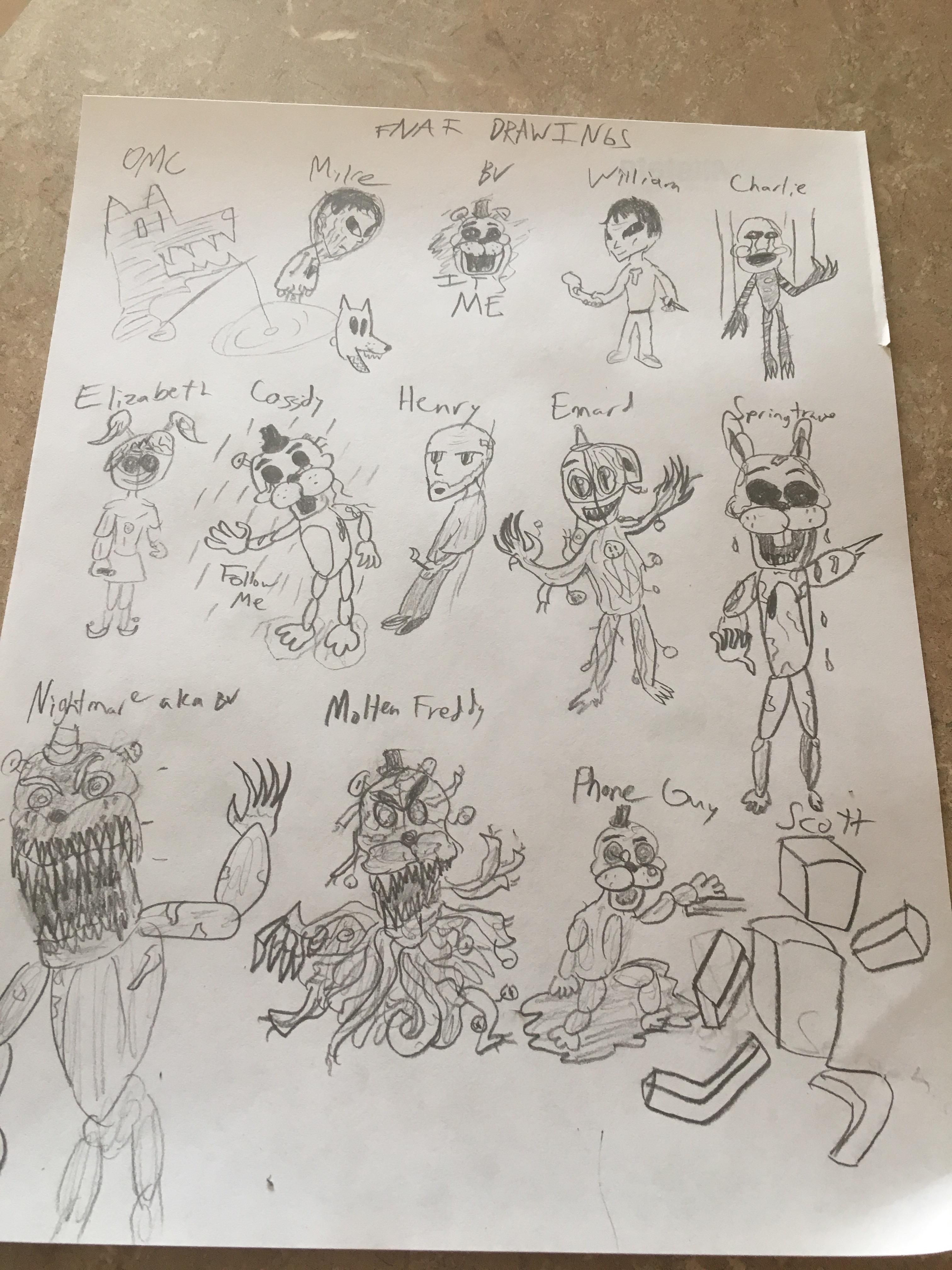 3024x4032 some fnaf drawings fivenightsatfreddys - Fnaf Drawings