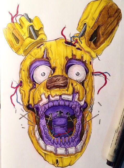 475x639 awesome fnaf fanartltltltvincent with springtrap kool five nights - Fnaf Drawings