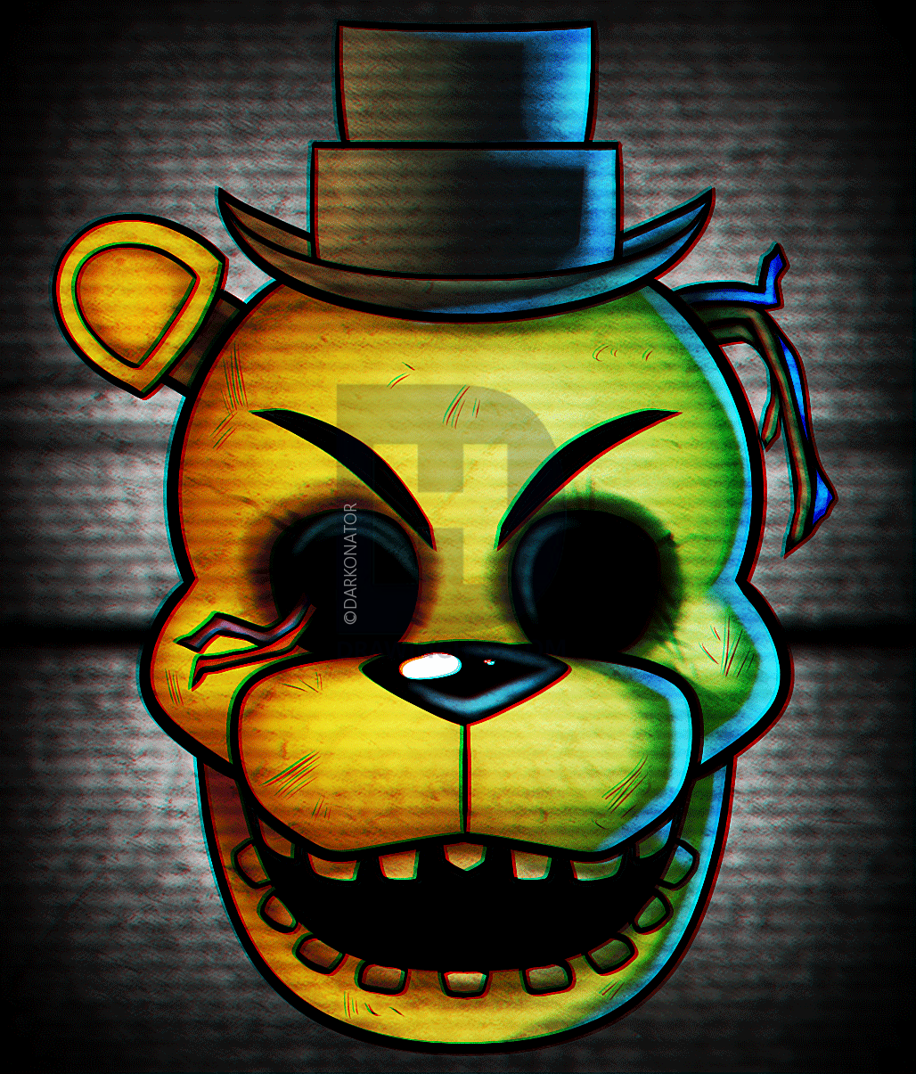 1028x1205 how to draw golden freddy, step - Fnaf Golden Freddy Drawing