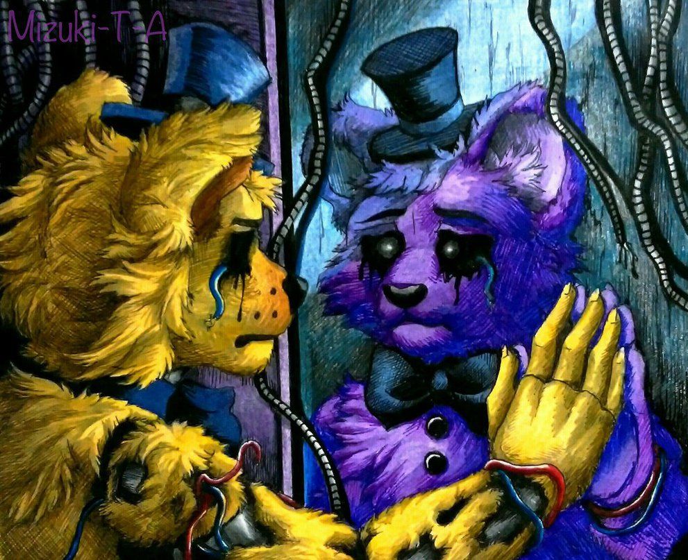 991x807 reflection golden freddy fnaf - Fnaf Golden Freddy Drawing