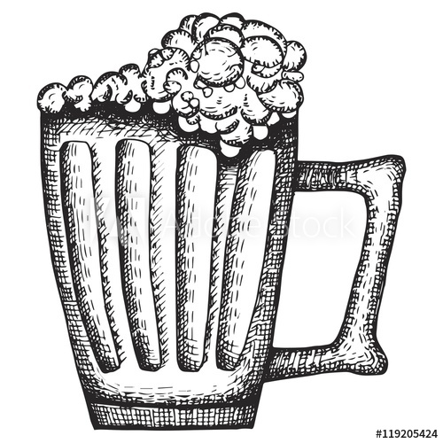 500x500 Mug With Beer Foam Drawing - Foam Drawing