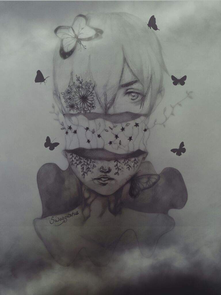 768x1024 lost in a fog black butler amino - Fog Drawing