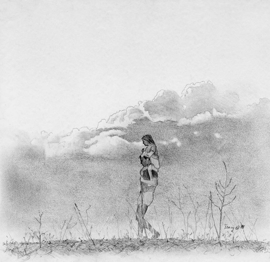 900x872 father and daughter in the fog drawing - Fog Drawing