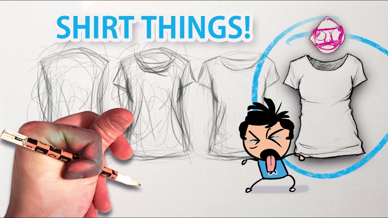 1280x720 can't draw clothes watch this folds, creases - Folded Shirt Drawing