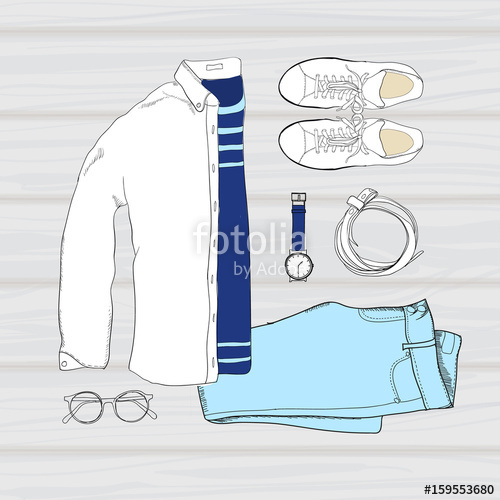 500x500 Illustration Of Colorful Hand Drawn And Doodle Of Top View, Flat - Folded Shirt Drawing