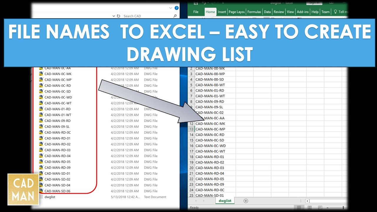 1280x720 drawing names to excel from folder - Folder Drawing