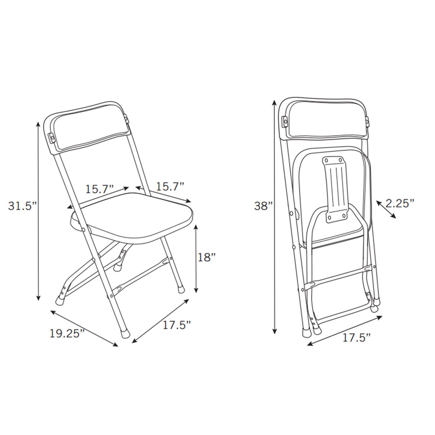 1500x1500 Samsonite Series Injection Mold Folding Chair - Folding Chair Drawing