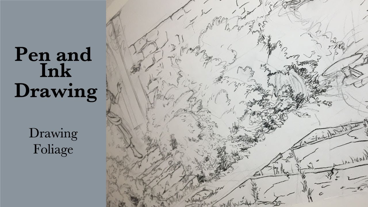 1280x720 pen and ink drawing drawing foliage - Foliage Drawing