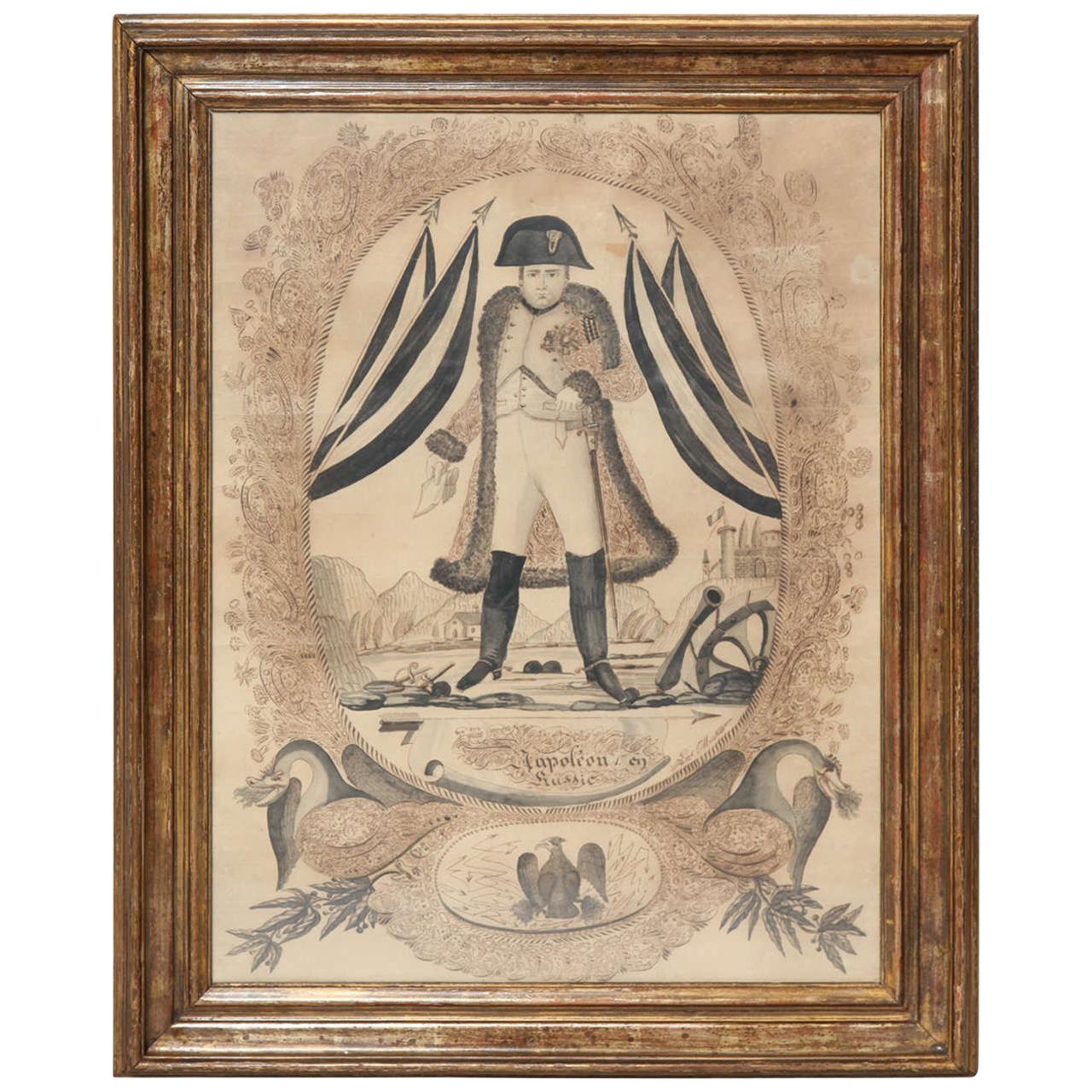 1280x1280 napoleonic folk art calligraphy drawing for sale - Folk Drawing