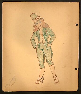 345x400 vintage primitive folk art st patrick's day - Folk Drawing