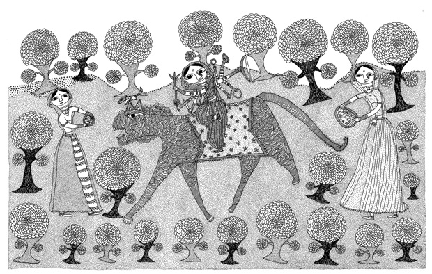 620x394 career drawing from the city exquisite indian folk art meets - Folk Drawing