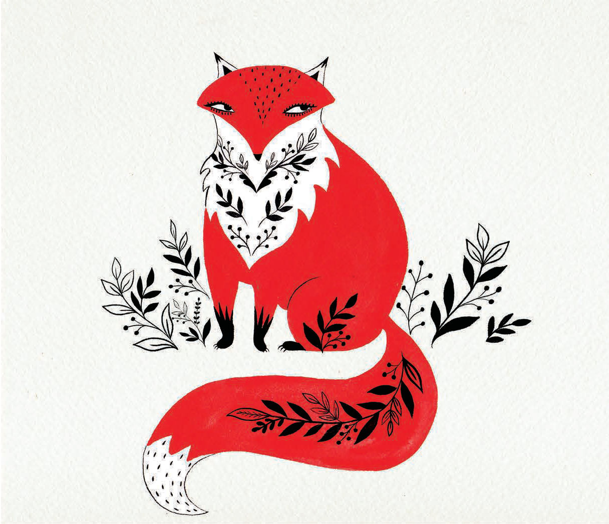 1216x1046 decorate with this darling folk art fox! quarto knows blog - Folk Drawing