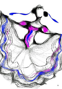 210x300 folklorico art pixels - Folklorico Dancer Drawing