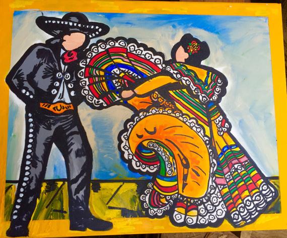 570x472 folklorico dancers etsy - Folklorico Dancer Drawing