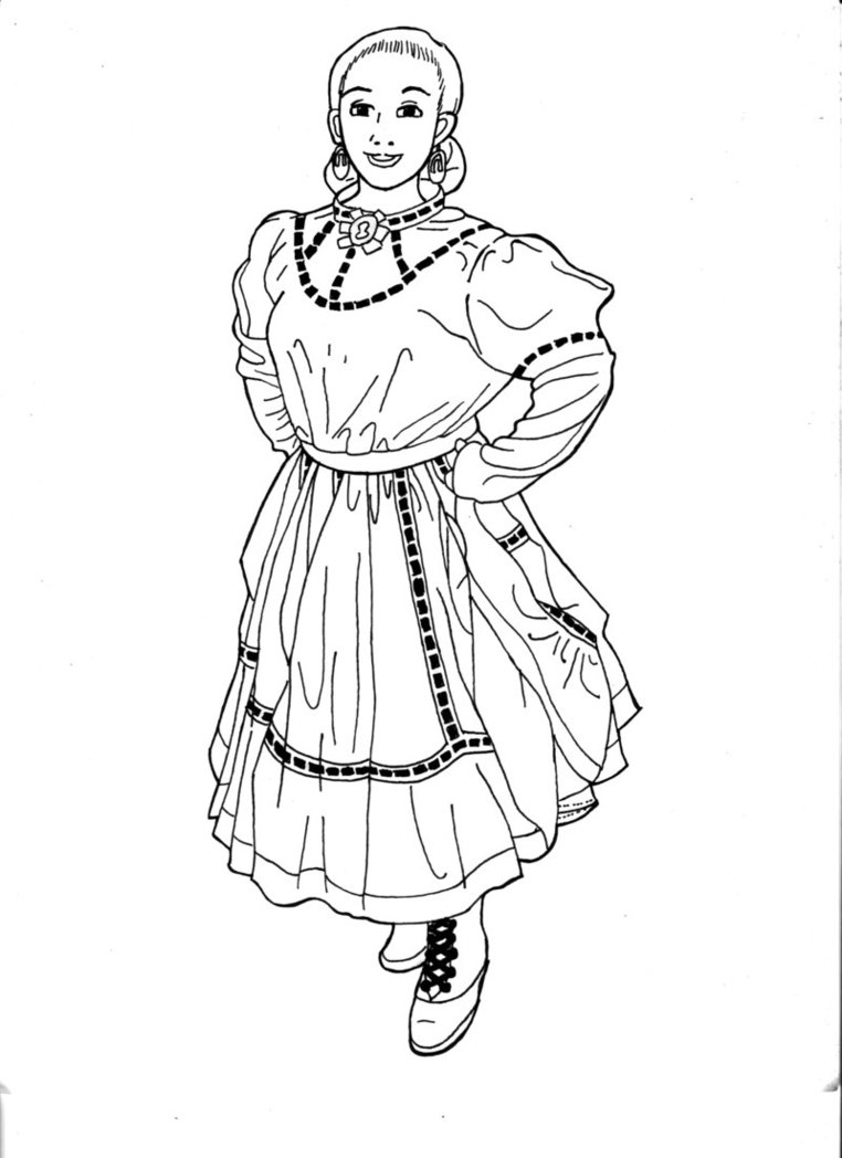 762x1048 one big wedo - Folklorico Dancer Drawing