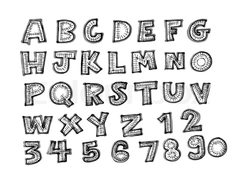 800x607 Font Sketch Hand Drawing Vector Stock Vector Colourbox - Fonts Drawing