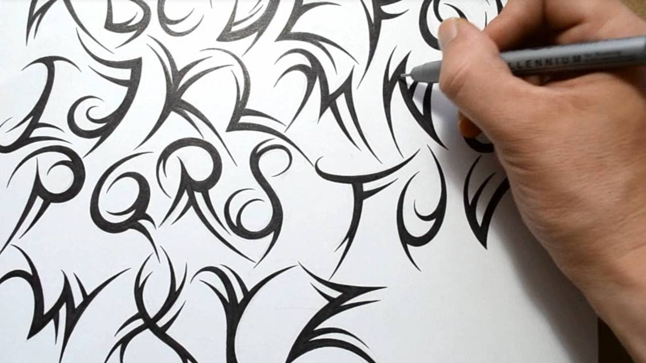 1280x720 How To Draw A Tribal Font - Fonts Drawing