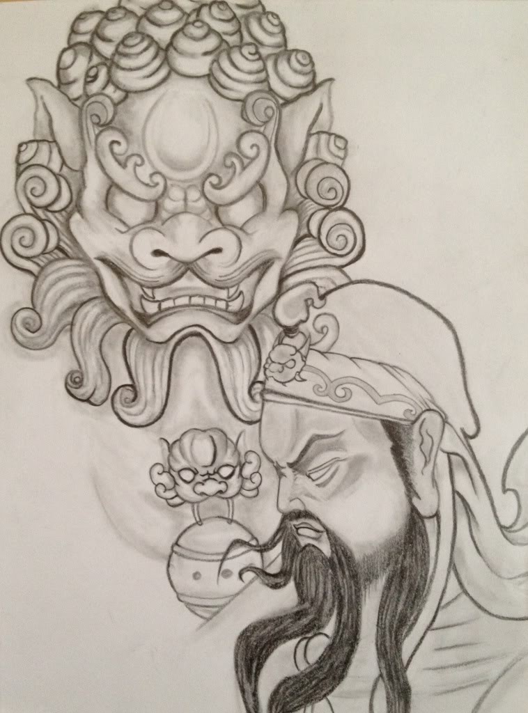 758x1024 chinese foo dog drawing - Foo Dog Drawing