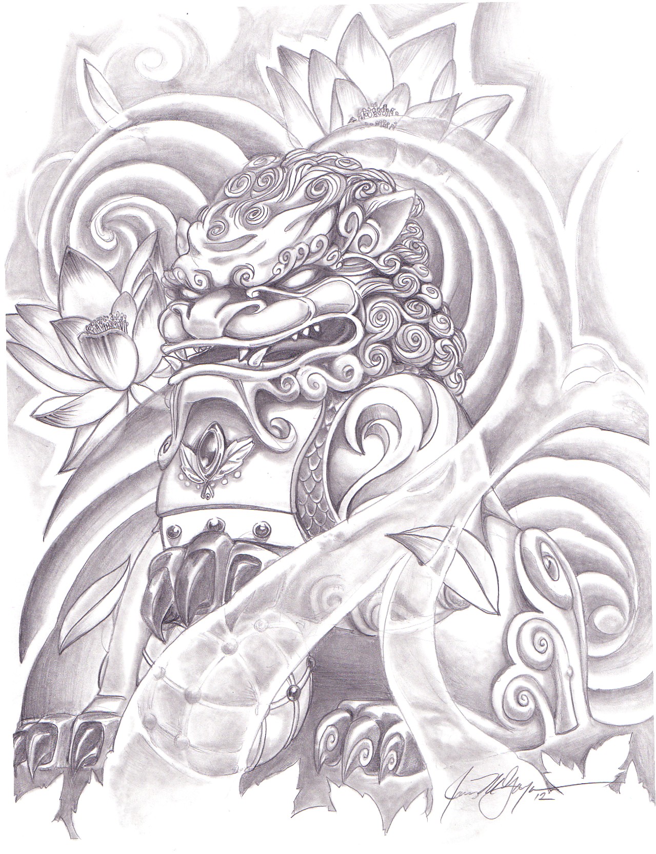 1279x1666 foo dog drawing jmg creations - Foo Dog Drawing