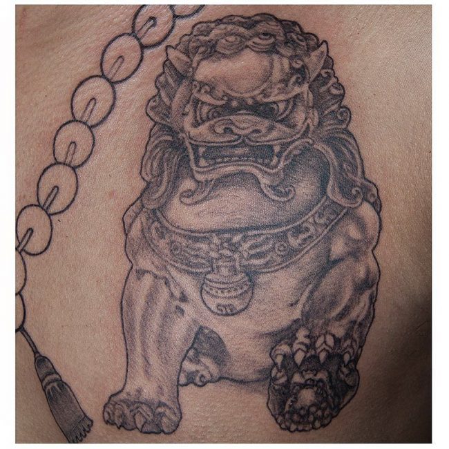 650x650 fantastic foo dog tattoo a creature rich in symbolic - Foo Dog Drawing