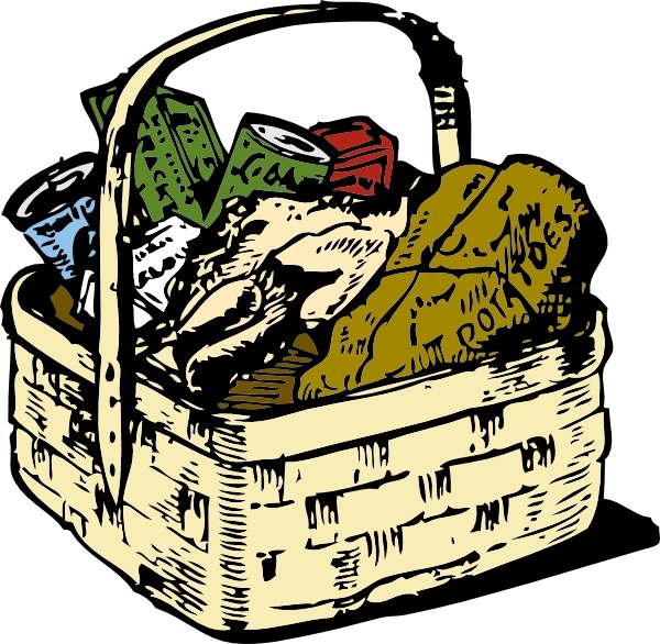 600x586 Food Basket Clip Art Free Vector In Open Office Drawing - Food Basket Drawing