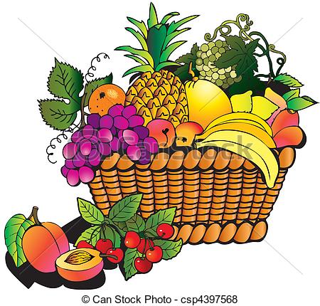 450x430 Fruits Beautiful Fruits With Basket Salubrious Food - Food Basket Drawing