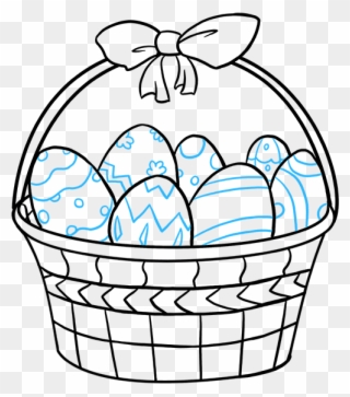 320x363 How To Draw Easter Basket - Food Basket Drawing