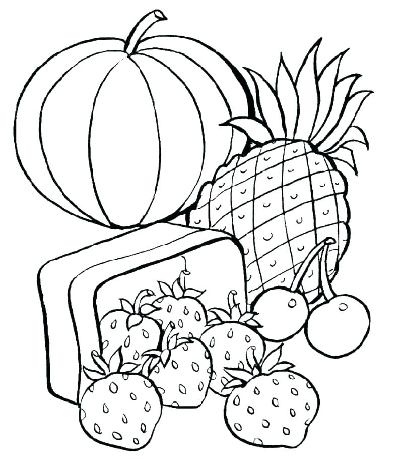800x910 Picnic Basket Coloring - Food Basket Drawing