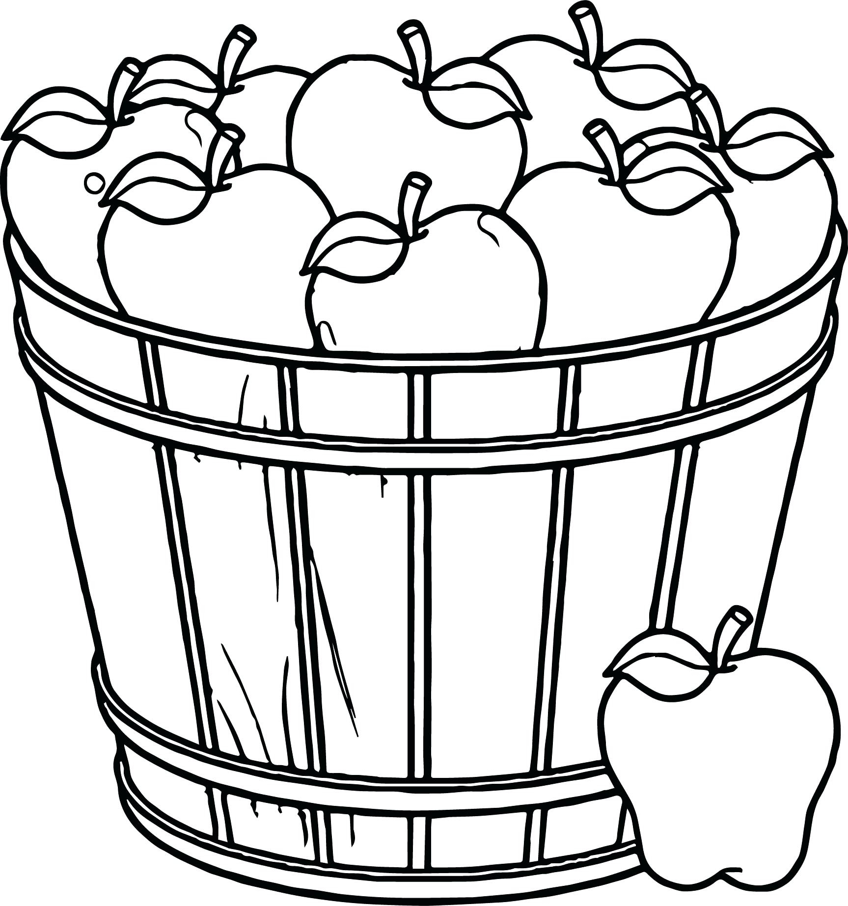 1727x1846 Stunning Apple Basket Drawing Tree Adventures In Guest Coloring - Food Basket Drawing