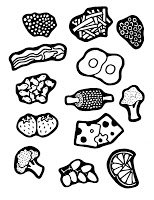 154x200 Filth Wizardry Colour And Cut Out Food - Food Drawing For Kids